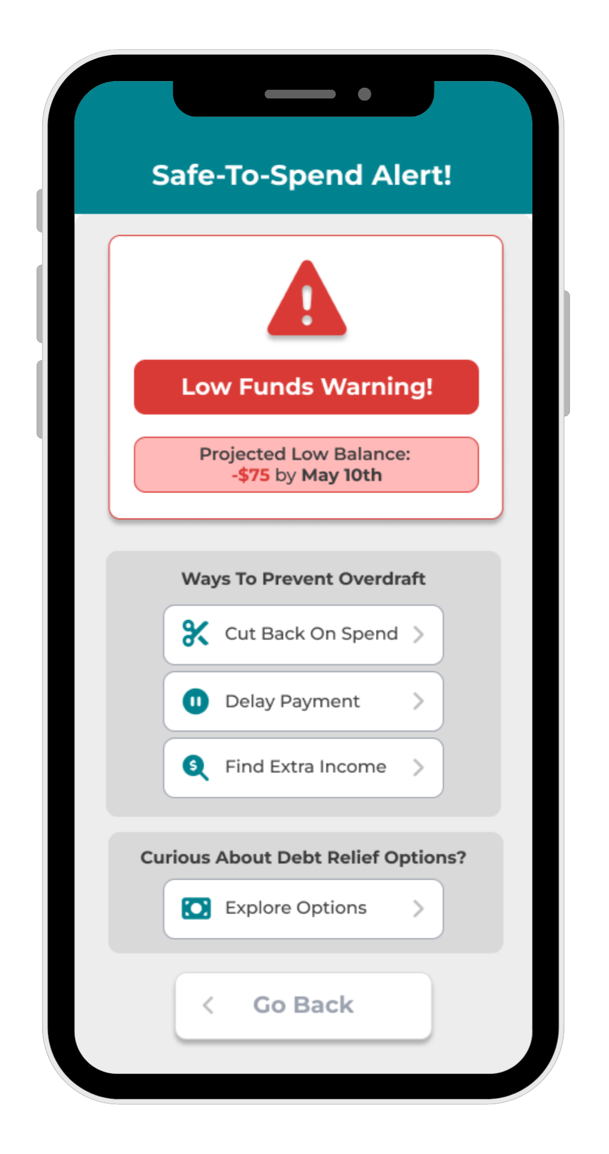 Receive Balance Alerts phone preview